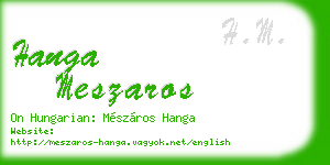hanga meszaros business card